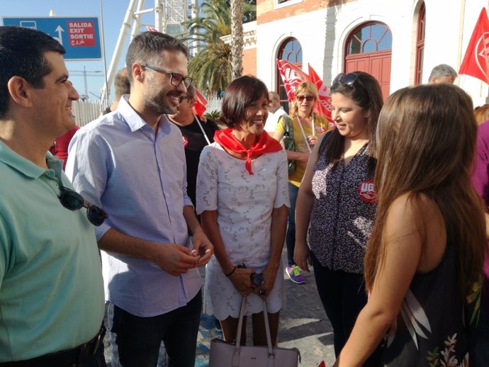 Marcha por unas pensiones dignas con el secretario de Empleo del PSOE-A, Durán