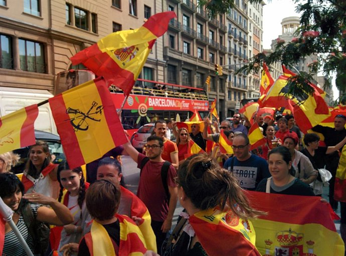 Manifestació contra l'1-O celebrada a Barcelona 