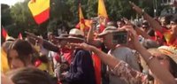 La concentración en Cibeles concluye con el 'Cara al Sol' por parte de algunos asistentes