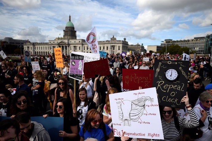 Manifestación por el derecho al aborto en Dublín