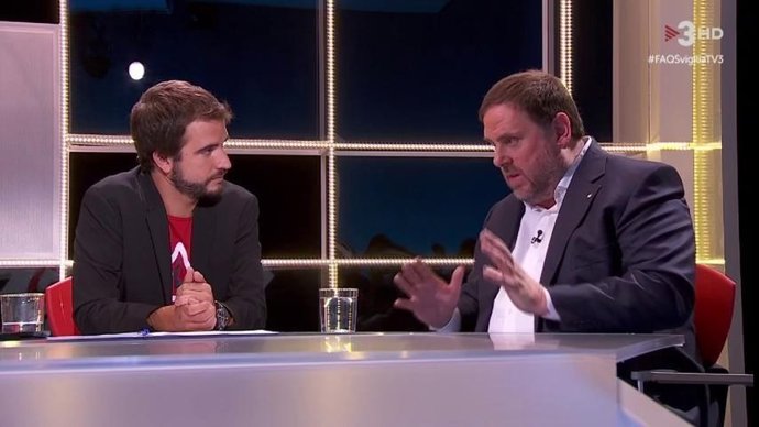 Periodista Ricard Ustrell, vicepte.Generalitat O.Junqueras