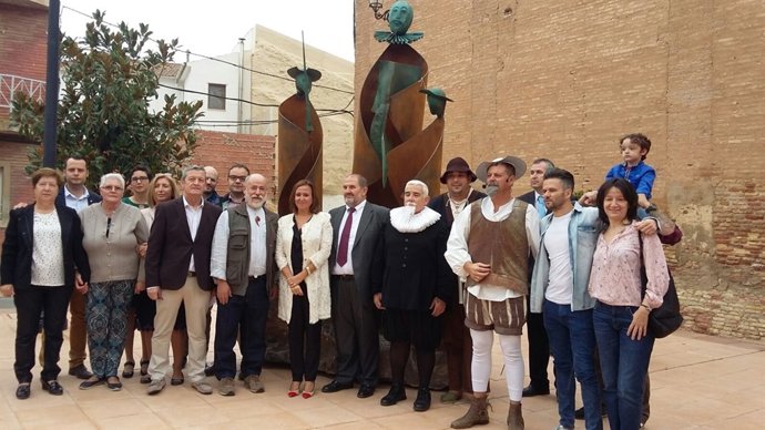 Inauguración del conjunto escultórico cervantino en Pedrola.