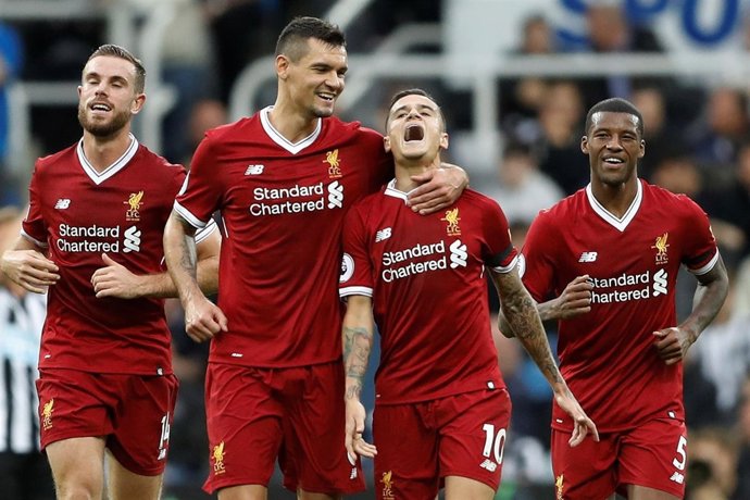 Coutinho celebra un gol en la Premier League