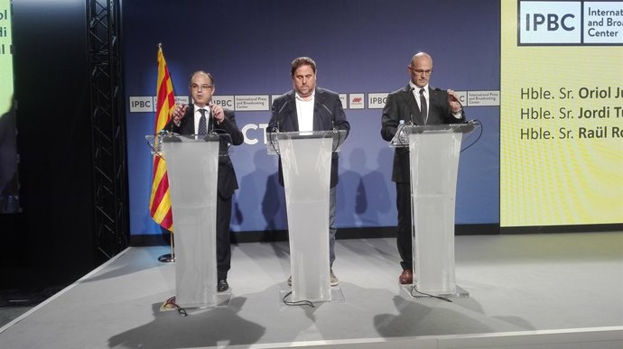 Consellers de la Generalitat J.Turull, O.Junqueras, R.Romeva