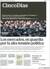 Las portadas de los periódicos económicos de hoy, lunes 2 de octubre