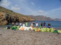 ANSE retira 45 sacos de basura de Cala Salitrona, en Cartagena