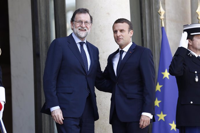  Emmanuel Macron Y Mariano Rajoy En El Palacio Del Elíseo 