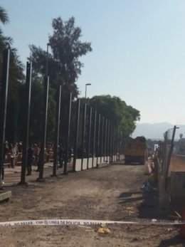 Imagen del perímetro establecido por la Policía Nacional