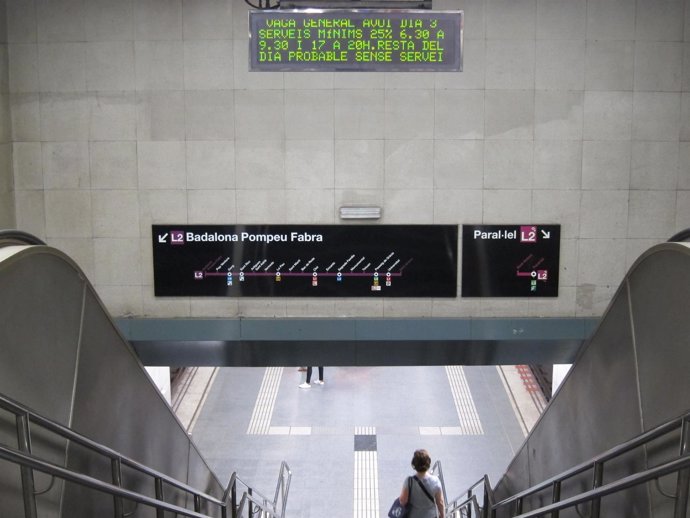 Paro general 3 octubre, metro, Barcelona