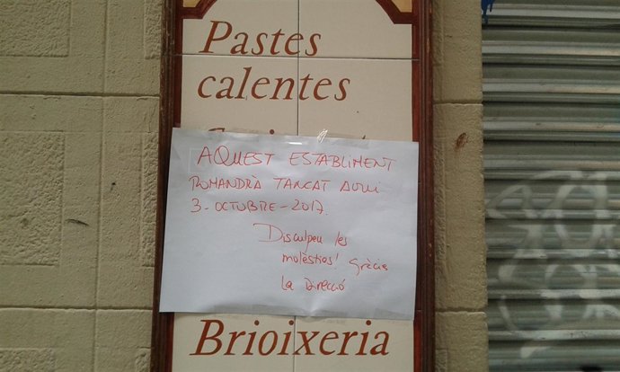 Establiment tancat a Barcelona després de l'1-O