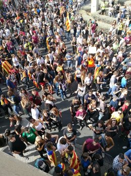 Manifestació a Lleida contra les càrregues policials