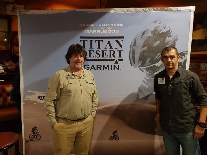 Félix Dot y Manu Tajada en la presentación de la Titan Desert de 2018