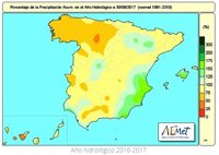 El año hidrológico 2016-2017 ha sido muy seco, el octavo más seco desde 1981, con un 15% menos de lluvias de lo normal