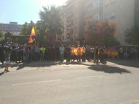 Agentes de la Policía Nacional se concentran en Granada en apoyo a los compañeros desplazados a Cataluña