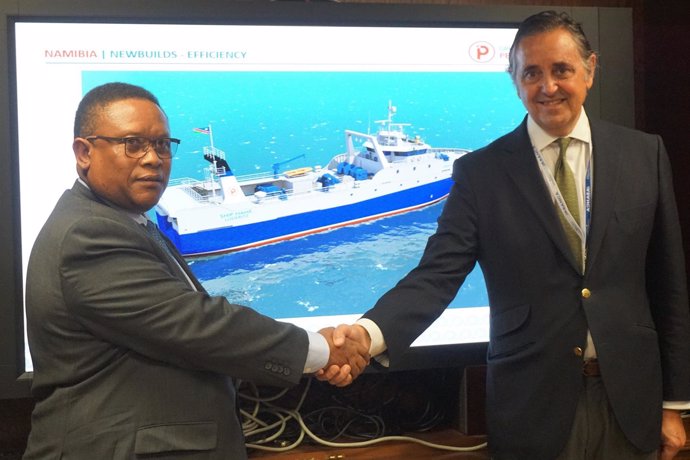 El presidente de Nueva Pescanova y el ministro de Pesca de Namibia
