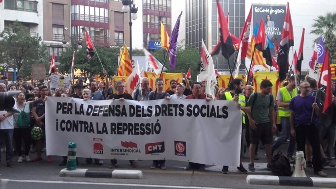 Manifestación en València por el 1-O