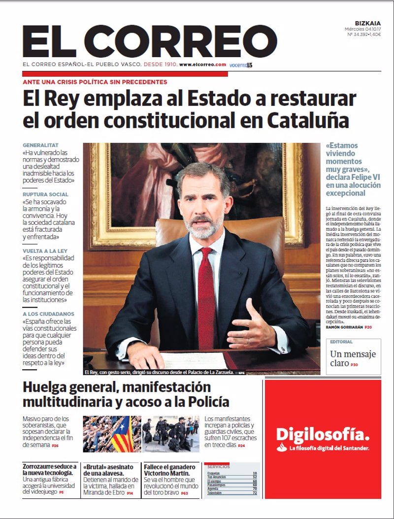 Portadas de la prensa española de hoy 04/10/2017 Fotonoticia_20171004010809-17102294069_800