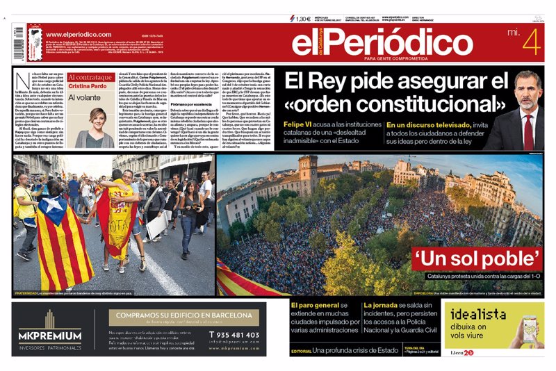 Portadas de la prensa española de hoy 04/10/2017 Fotonoticia_20171004010809-17102294099_800