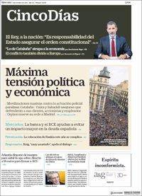 Las portadas de los periódicos económicos de hoy, miércoles 4 de octubre