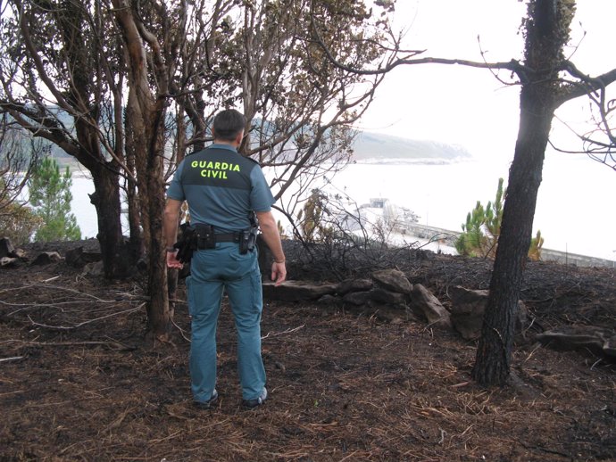 Detenido un reincidente en Coristanco por ocasiones incendios forestales.