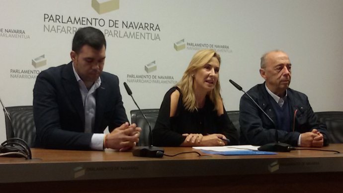 Ana Beltrán en una rueda de prensa en el Parlamento. 