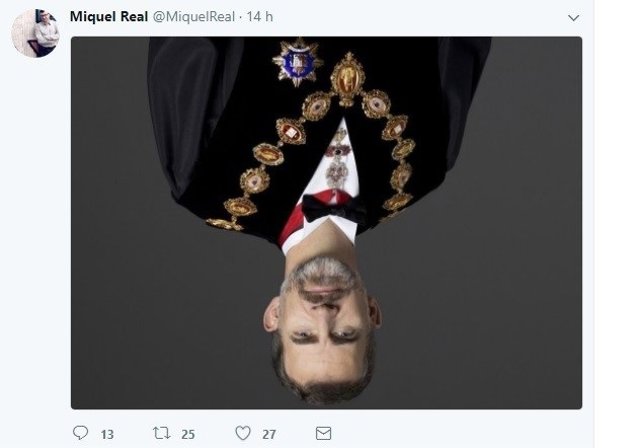 Tuit del jefe de gabinete de Mónica Oltra sobre el discurso del Rey