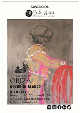 Una de las obras de la sevillana Carla Montes, en Restaurante Oriza.