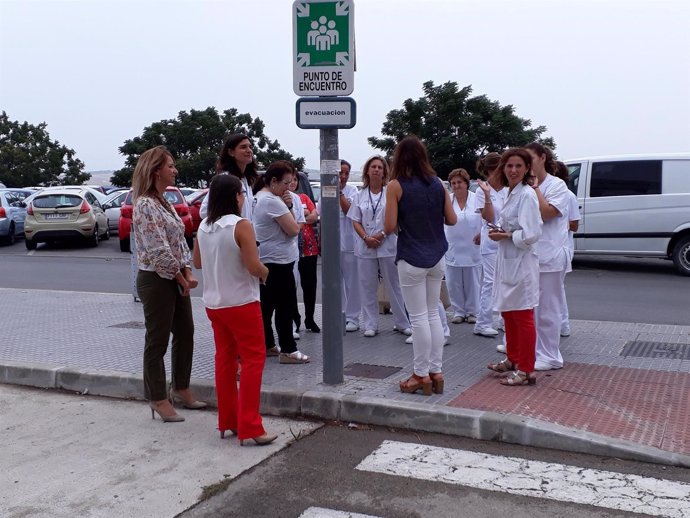 Simulacro de incendio en el hospital de Jerez