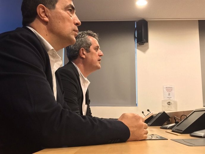 El director dels Mossos, Pere Soler, i el conseller d'Interior, Joaquim Forn