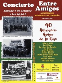 El concierto 'Entre Amigos' este sábado conmemorará los 40 años de 'Amigos de La Rioja'