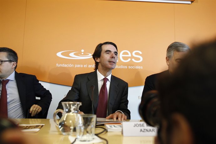 José María Aznar en un acte de la Fundació FAES