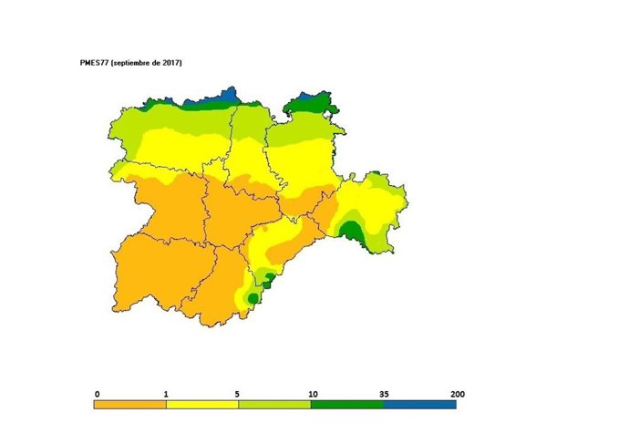 Cuadro descriptivo de las temperaturas de septiembre en CyL