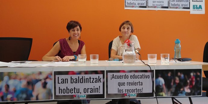 Rueda de prensa de ELA y Steilas sobre educación en Navarra.