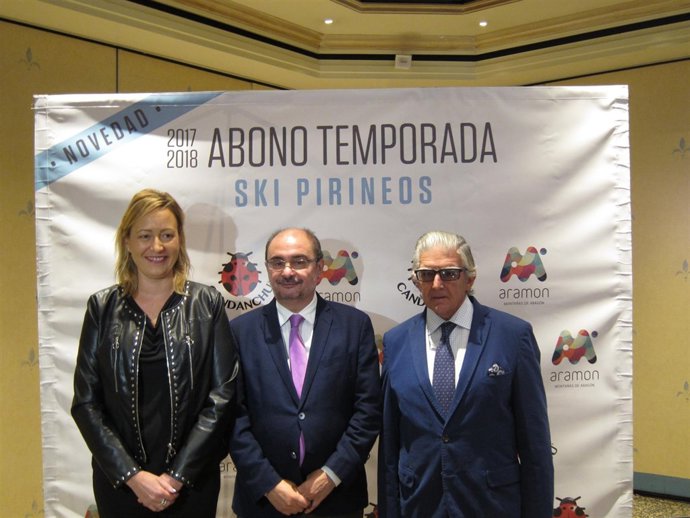 Gastón, Lambán y Yarza han presentado hoy el abono Ski Pirineos 