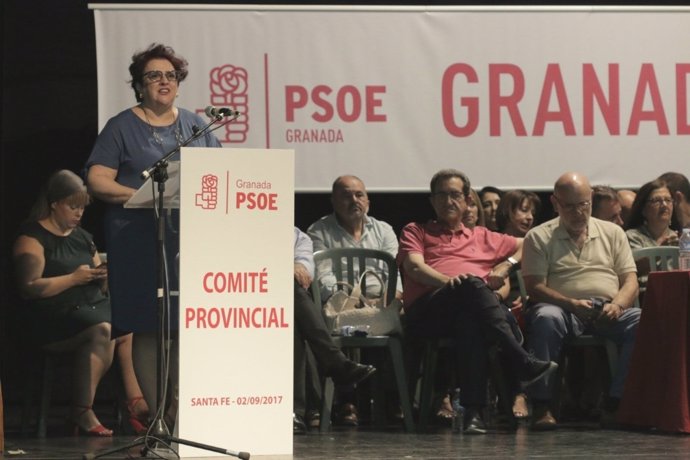 La secretaria general del PSOE granadino, Teresa Jiménez