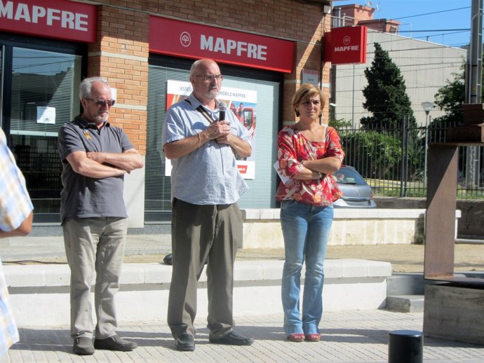 L'alcaldessa de Montcada i Reixac, Laura Campos, en la concentració