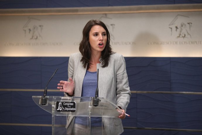 Roda de premsa d'Irene Montero al Congrés