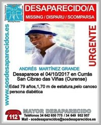Prosigue la búsqueda de un septuagenario con diabetes en San Cibrao das Viñas
