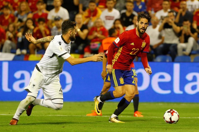 Isco con la selección española ante Albania