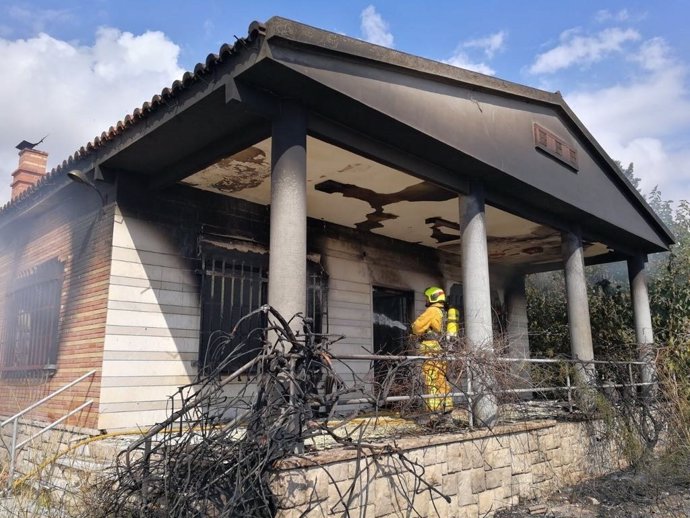 Casa afectada por el incendio