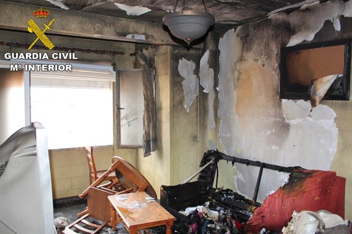 La vivienda calcinada