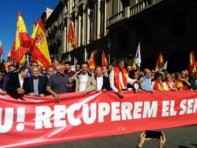 Manifestación de SCC por la unidad de España en Barcelona