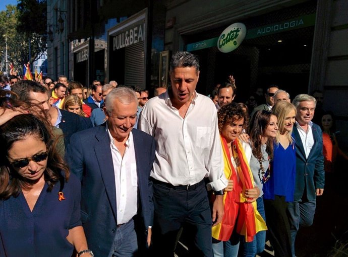 J.Arenas,X.G.Albiol,D.Montserrat,A.Levy,J.R.Bauzá(PP) en la manifestació de SCC