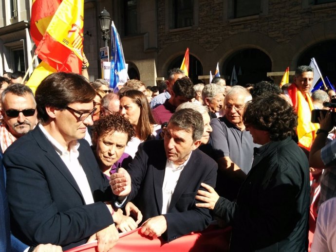 Salvador Illa (PSC) José Domingo (SCC) Josep Borrell y David Pérez (PSC)