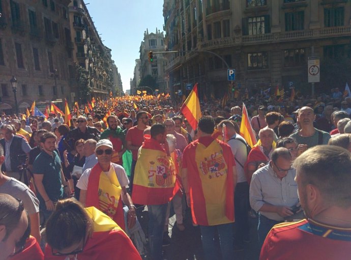 Manifestación de SCC por la unidad de España en Barcelona