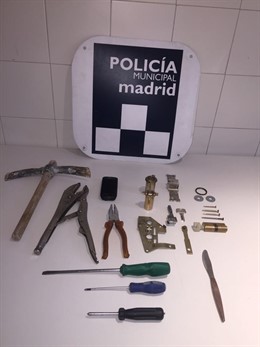 Herramientas intervenidas para forzar cerraduras