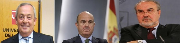 Luis de Guindos, Pedro Solbes y Carlos Solchaga