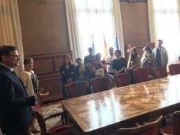 Pedro Sanjurjo, a la izquierda