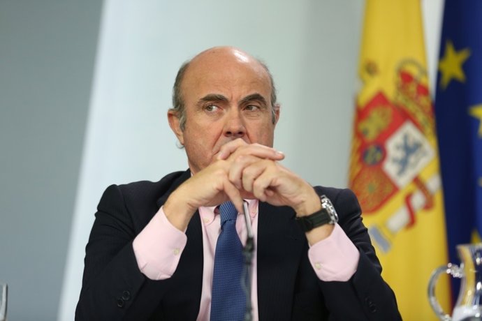 Luis de Guindos a la roda de premsa després del Consell de Ministres
