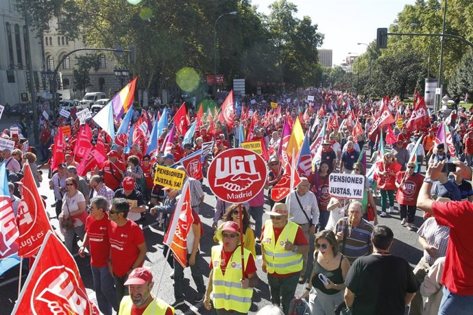 Marcha por pensiones dignas en Madrid